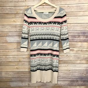 Cloud Chaser Aztec Design Sweater Dress M